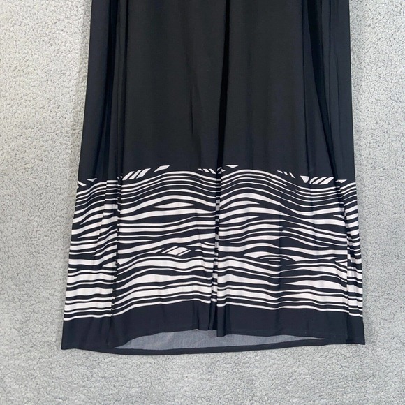 Chico's Dress Womens 2 Black White Zebra Strapless Maxi Back Zip Stretch - Picture 7 of 13